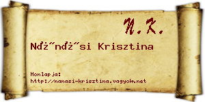 Nánási Krisztina névjegykártya